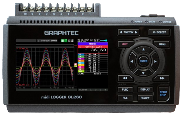 Graphtec GL-260 เครื่องบันทึกอุณหภูมิ